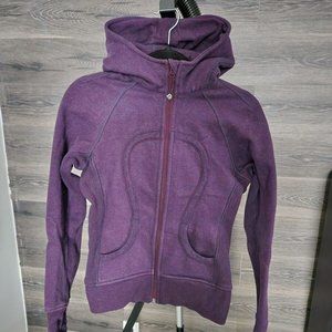 Lululemon Purple Stripe Hoodie Sweater Women Size 4 Fleece